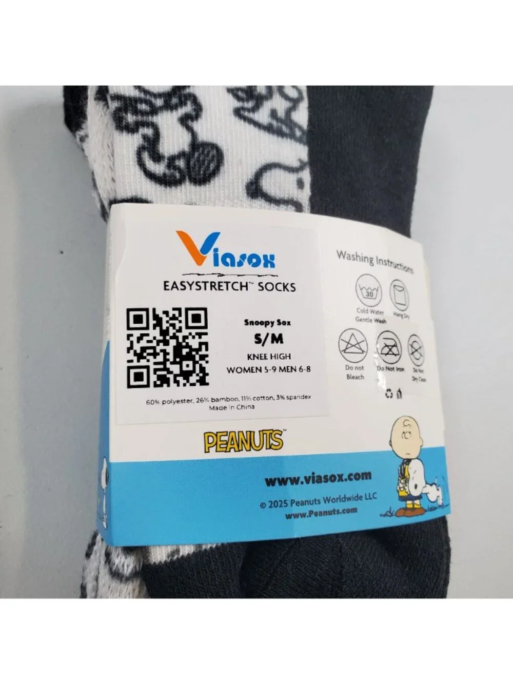 Viasox Easy Stretch Compression Socks Women Size S - M NWT Snoopy Bamboo Blend